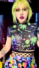 Load image into Gallery viewer, Candy Bonez Mesh Crop Top