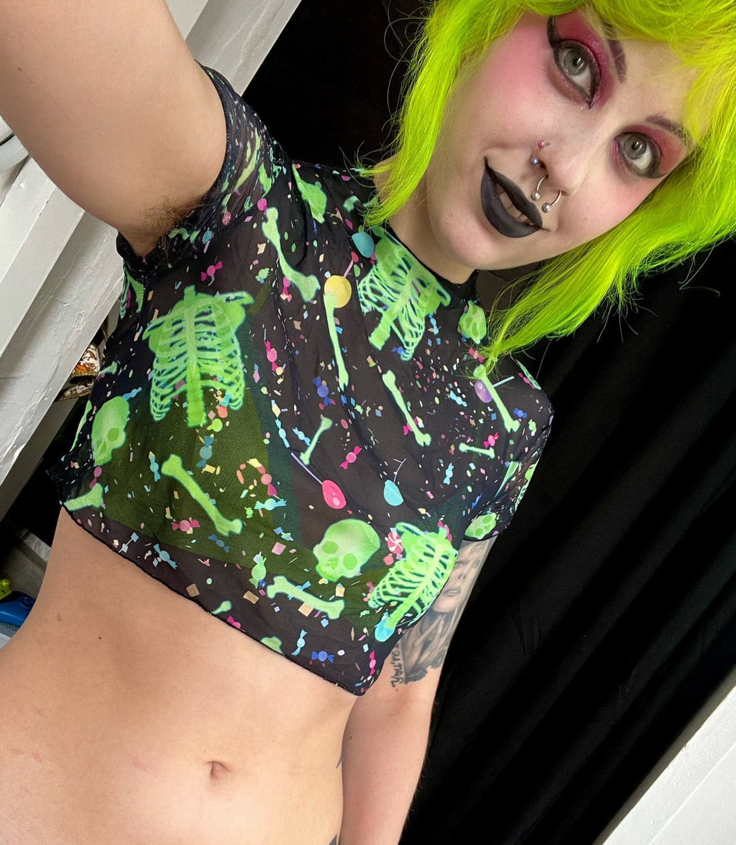 Candy Bonez Mesh Crop Top