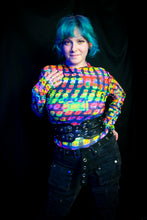 Load image into Gallery viewer, Non Orthogonal Mesh Long Sleeve Top
