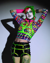 Load image into Gallery viewer, Non Orthogonal Mesh Long Sleeve Top